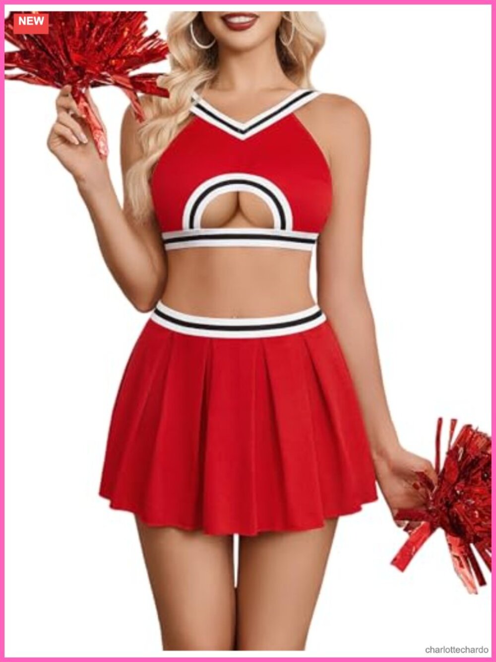 Avidlove Cheerleader Costume Set Crop Top Mini Pleated Skirt Cosplay